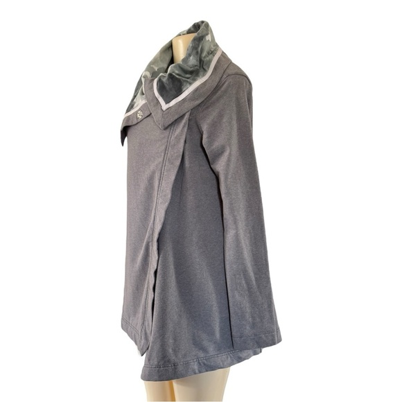 Lululemon Gray‎ Savasana Layered Convertible Wrap Cardigan French Terry Jacket 6 - Picture 7 of 12